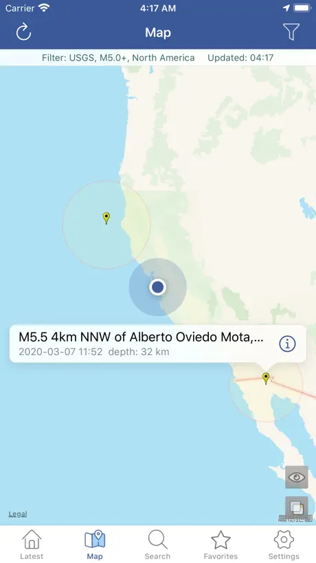 Earthquakes  - Latest & Alert