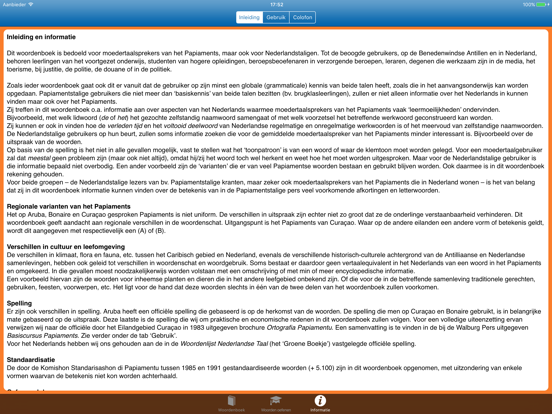 Woordenboek NL > Papiaments iPad app afbeelding 4