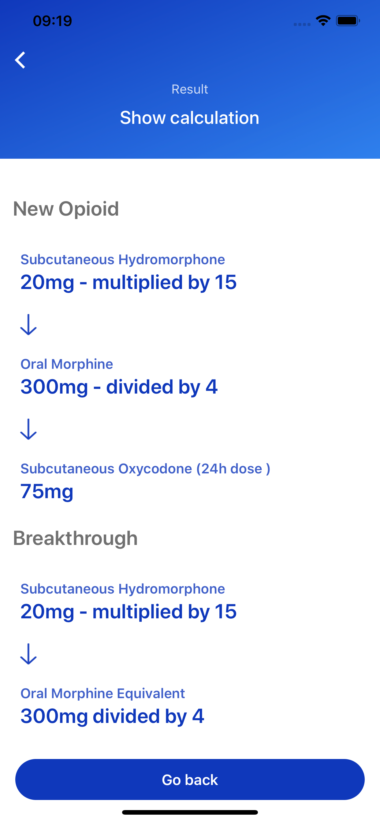SPOT - Opioid Calculator