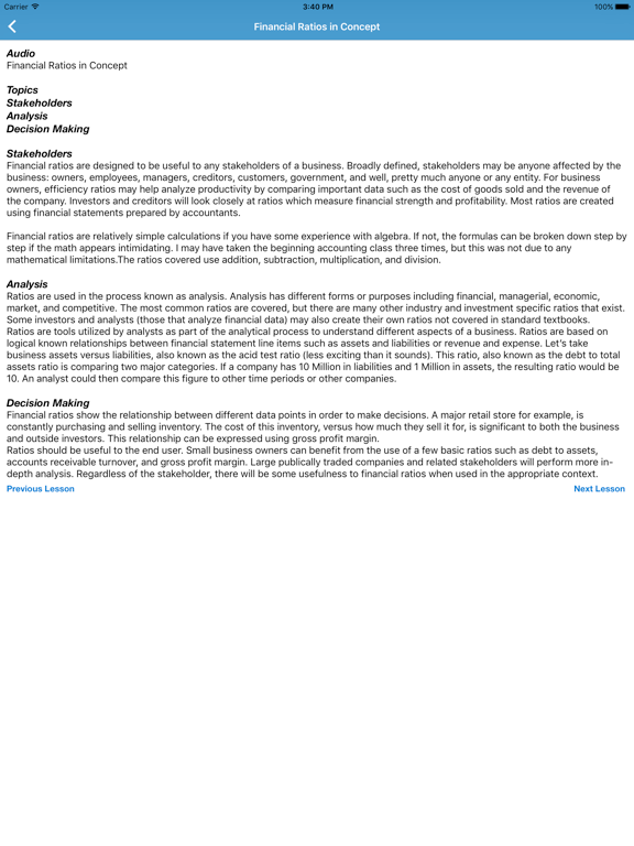 Financial Ratio Flashcards iPad screenshot 5 - Business app