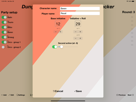 Screenshot #5 pour Simple Initiative Tracker