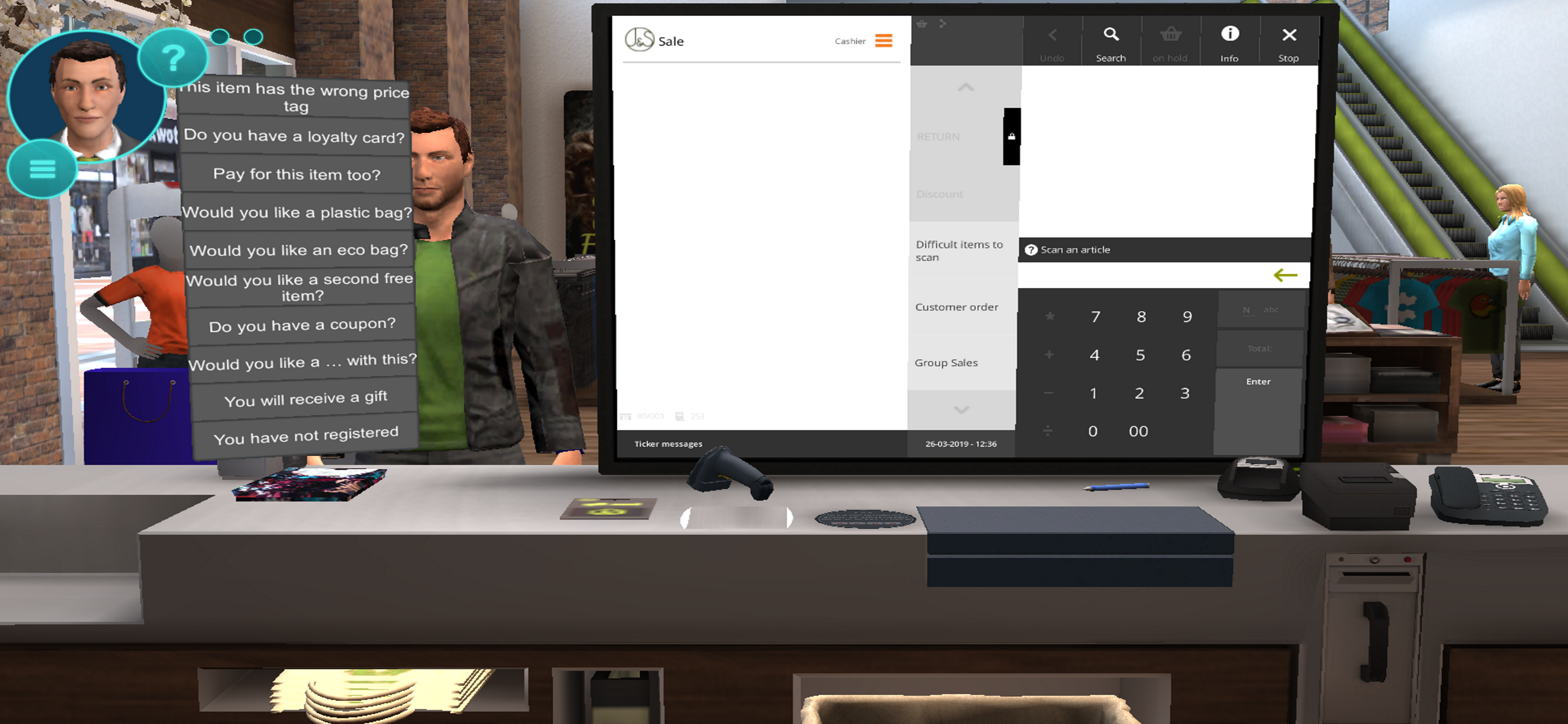 Virtual Skillslab Cashier Game