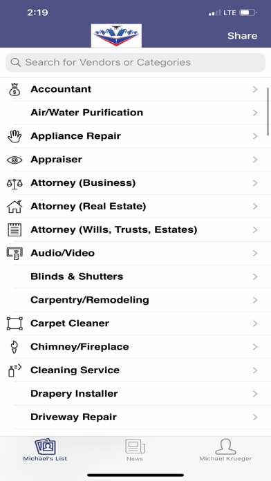 Screenshot #1 pour Michael Krueger Vendors
