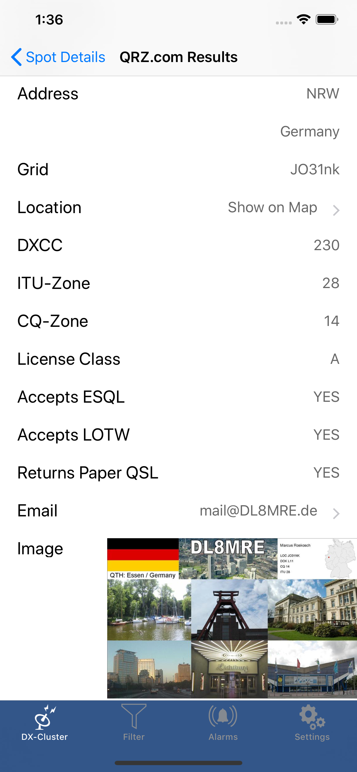 iCluster - DX-Cluster database