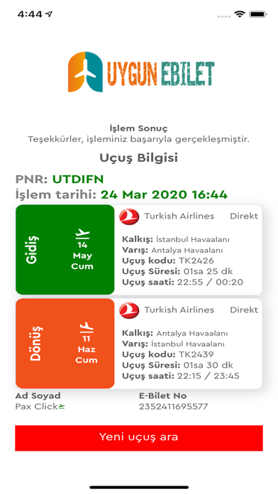 UygunEbilet Screenshot