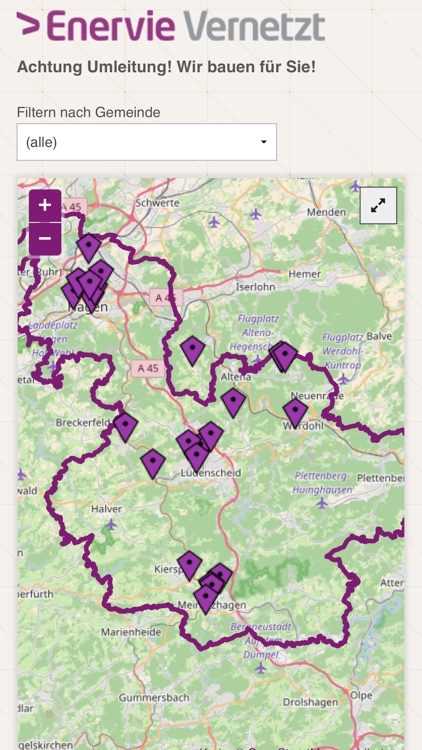 ENERVIE Baustellenfinder