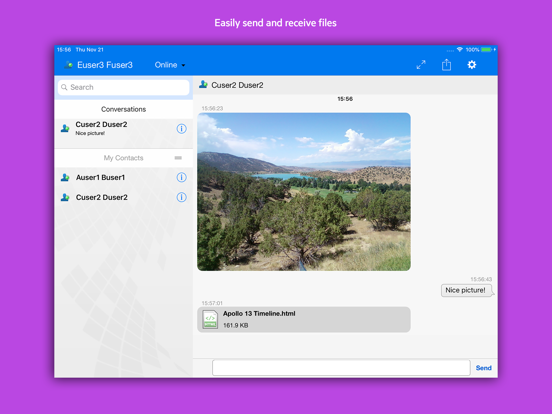 GroupWise Messenger iPad screenshot