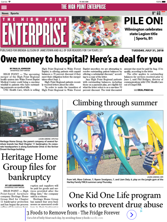 The High Point Enterprise iPad screenshot 4 - News app