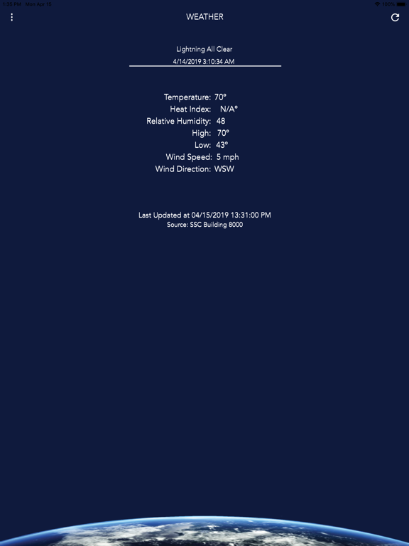 SSC Site Status iPad screenshot