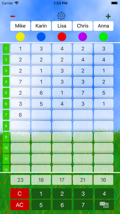 Mini Golf Score Card Screenshot