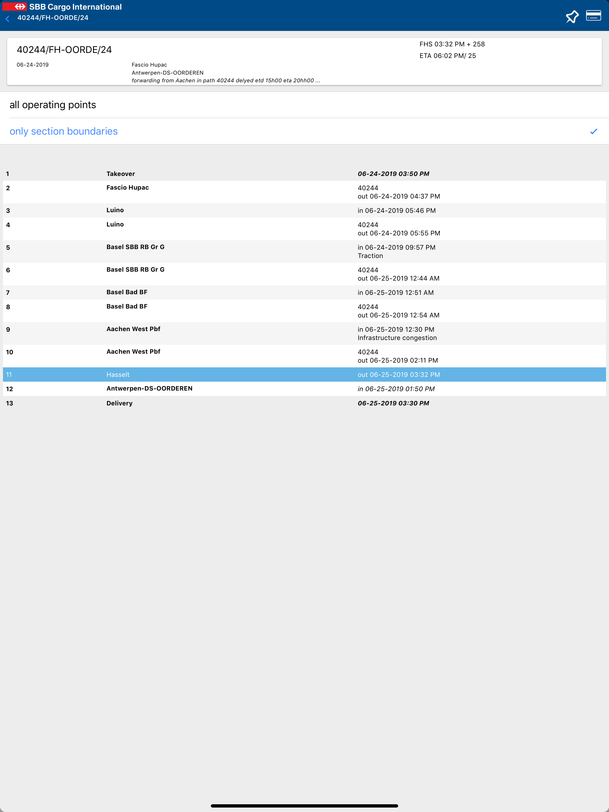 SBB Cargo International App screenshot 8