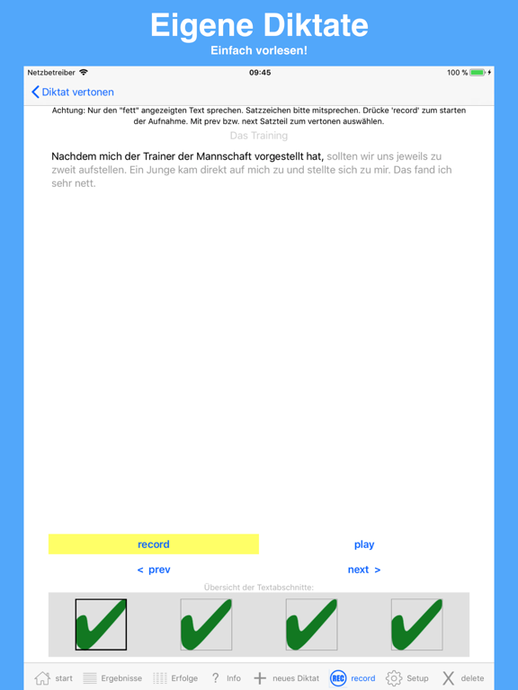 Diktat Trainer iPad screenshot 9 - Education app