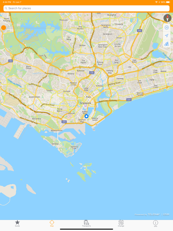 Singapore Map and Travel Guide iPad screenshot 4 - Travel app