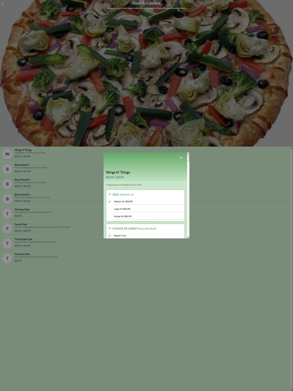 Bona Pizza iPad screenshot 4 - Lifestyle app