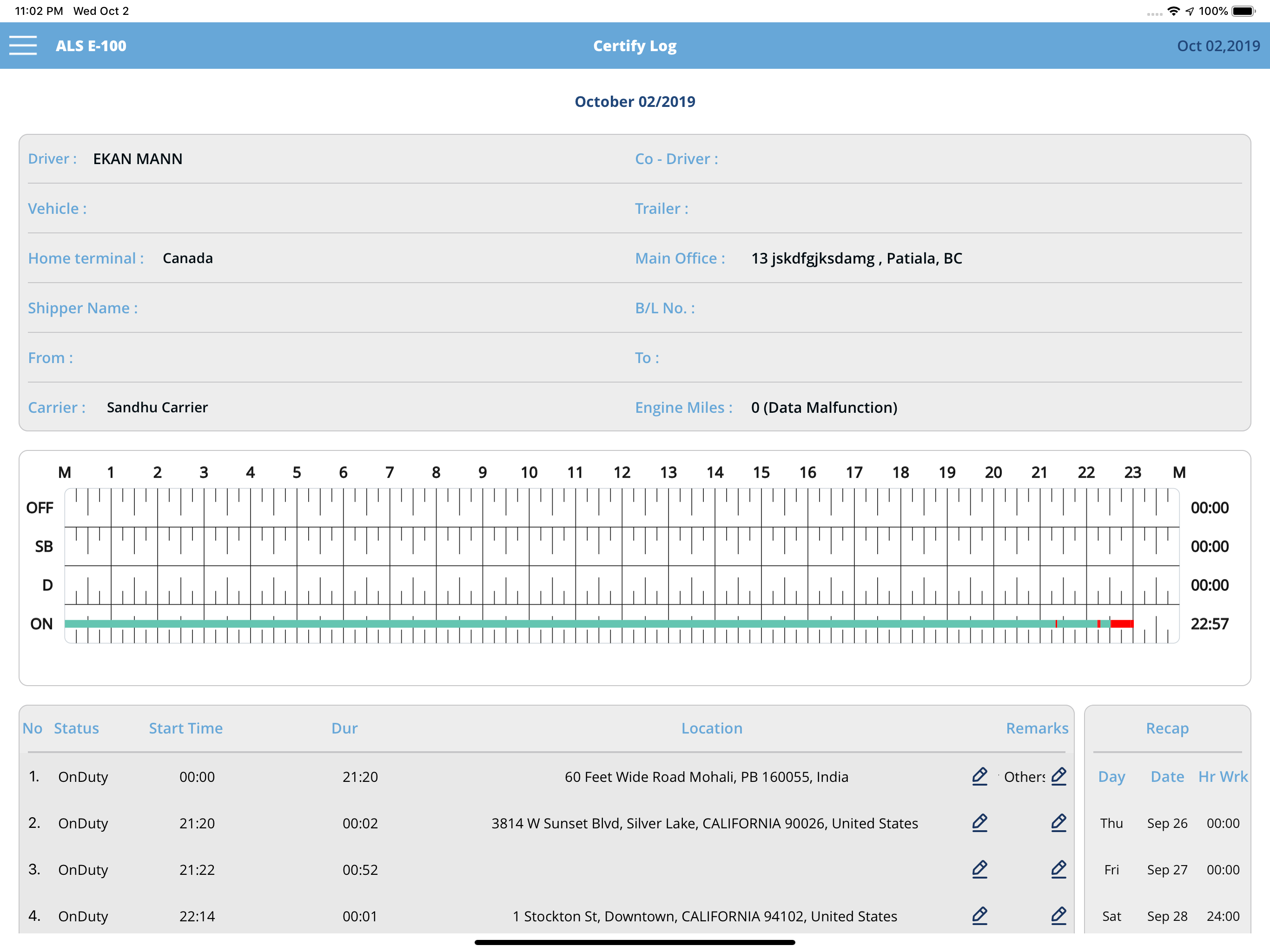 ALS E-Log Book
