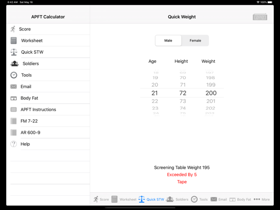 Screenshot #5 pour Army Fitness APFT Calculator