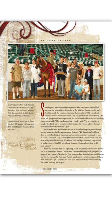 Arabian Horse World Magazine Screenshot