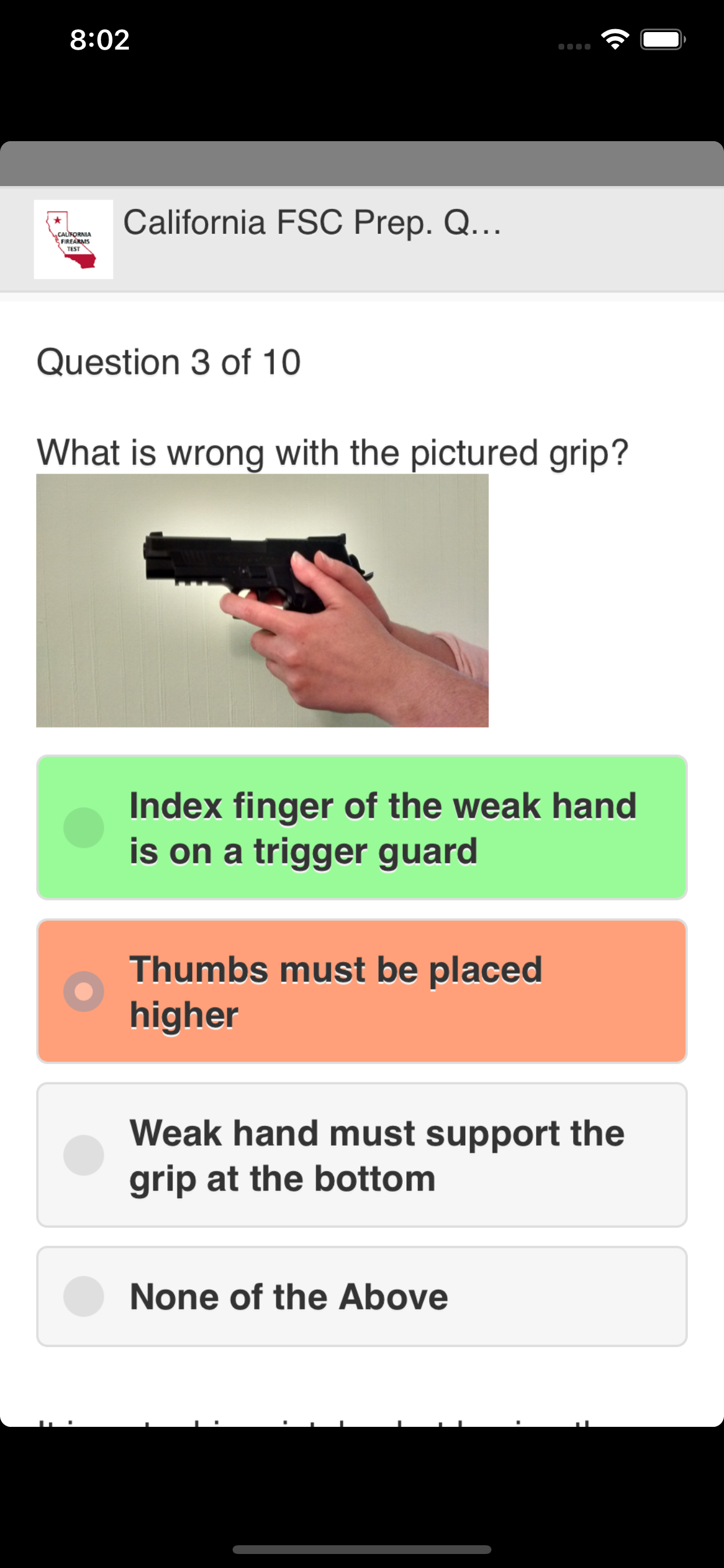 California Firearms Test