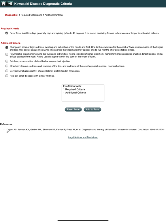 EBMcalc Pediatrics iPad screenshot