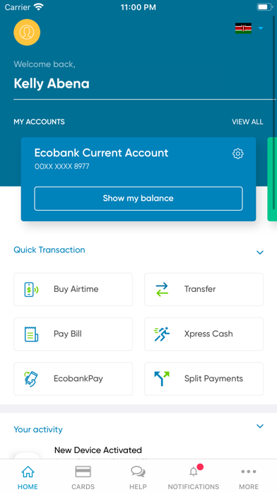 Ecobank Mobile App Screenshot