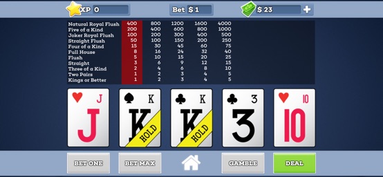 Screenshot of Joker Wild * Video Poker