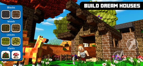 Castle Crafter Survival Craft - See how the game's intuitive block selection menu and crafting interface empower players to construct elaborate dream houses.