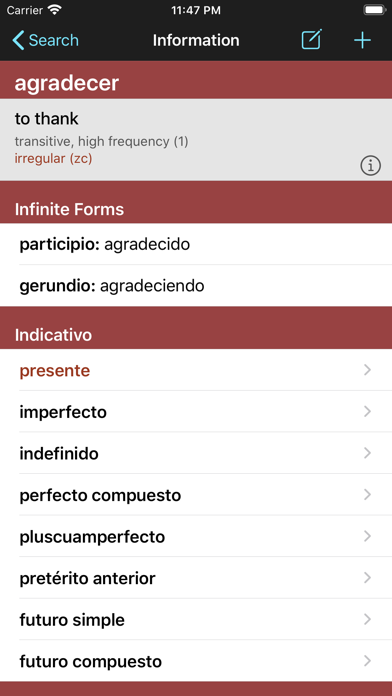 VerbForms Español screenshot 3