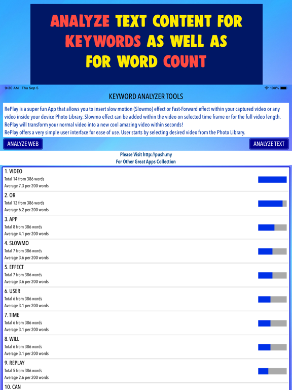 Screenshot #6 pour Keyword Analyzer Tools