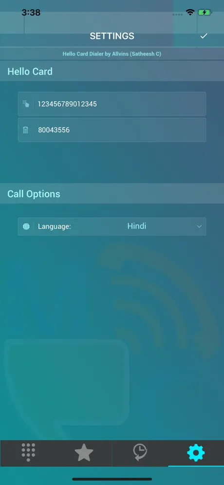 Hello Card Dialer