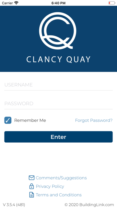 Screenshot #1 pour Clancy Quay Resident App