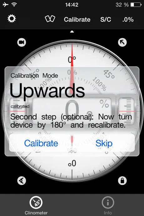 Clinometer + bubble level