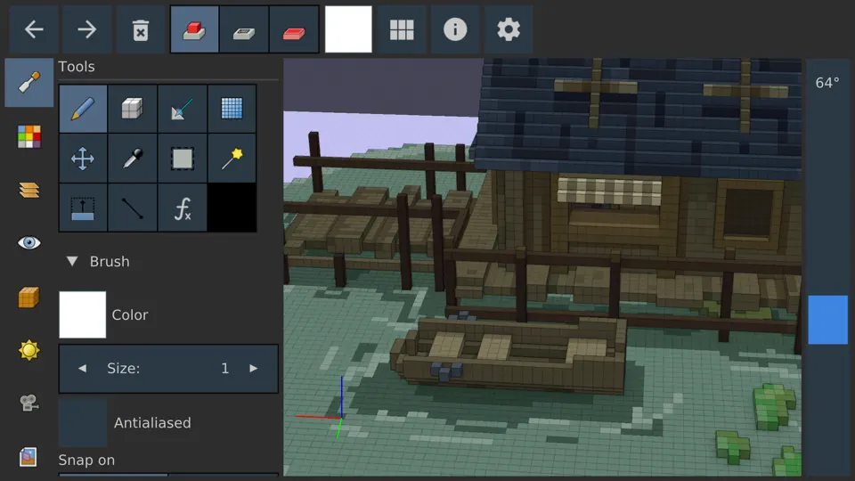 Capture d'écran de Goxel éditeur Voxel 3D sur iPhone 2