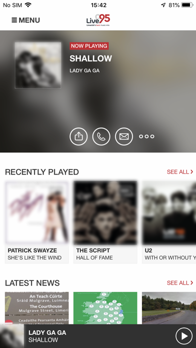 Limerick’s Live 95FM Screenshot