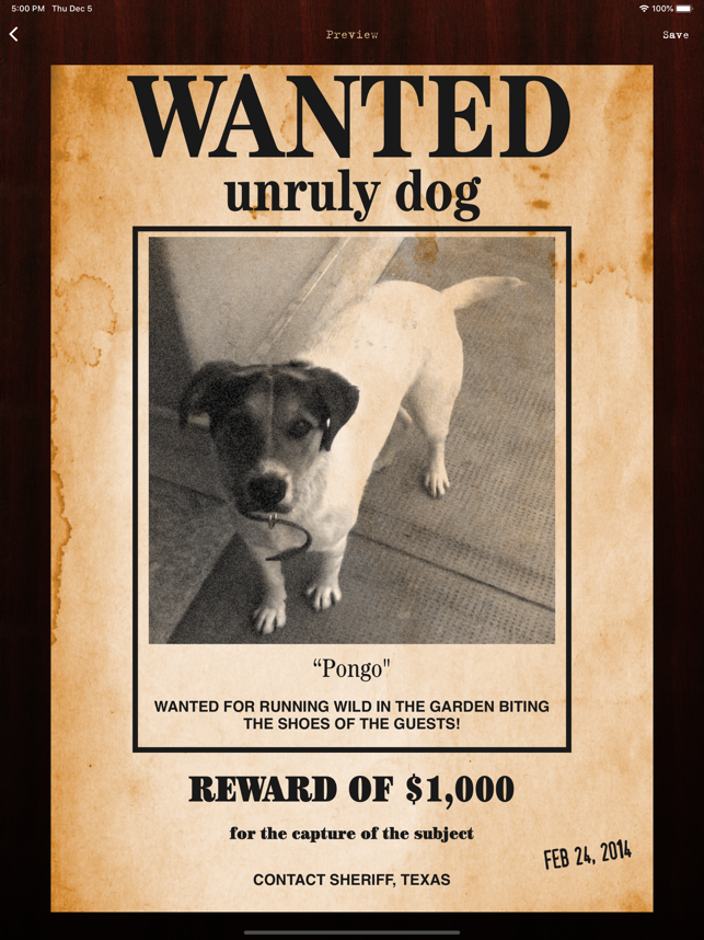 ‎Wanted Poster Pro Screenshot