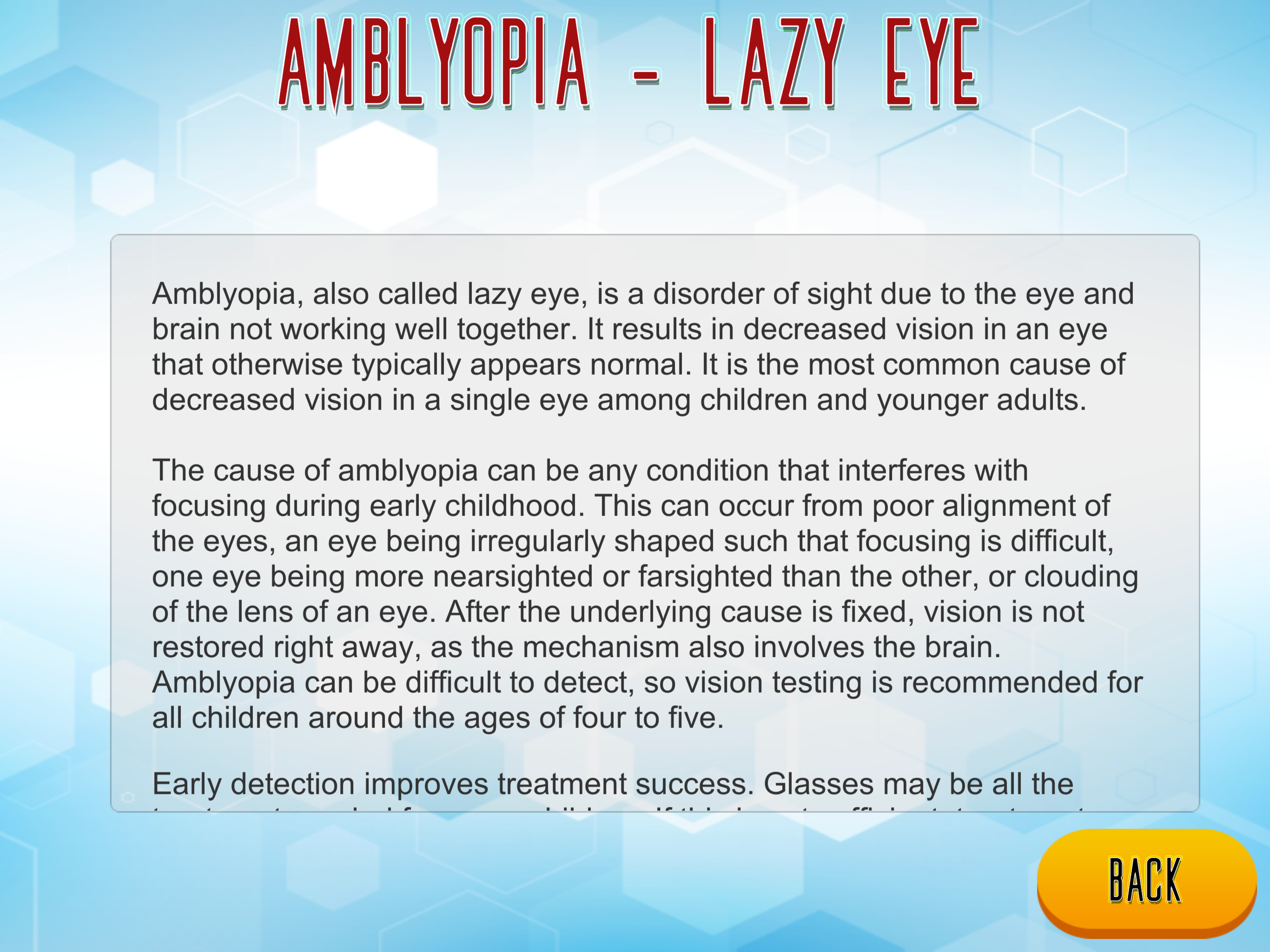 Amblyopia - Lazy Eye