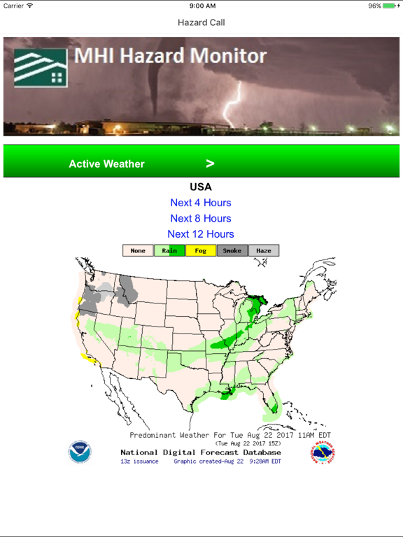 Hazard Call iPad screenshot 4 - Weather app