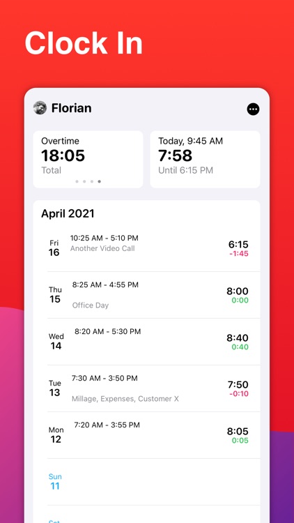 WorkTimes - Hours Tracker