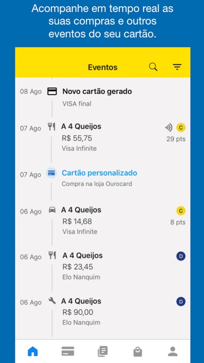 Ourocard - Cartão de crédito.