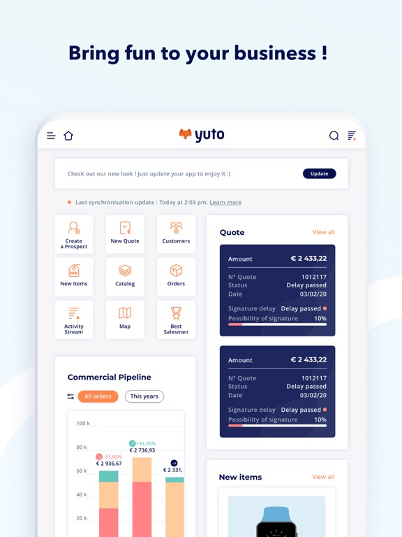 Yuto, le CRM mobile et futé iPad screenshot