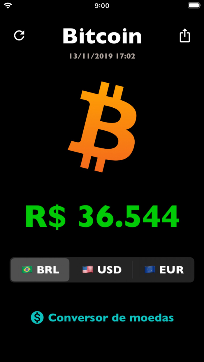 Preço Bitcoin price BTC rate