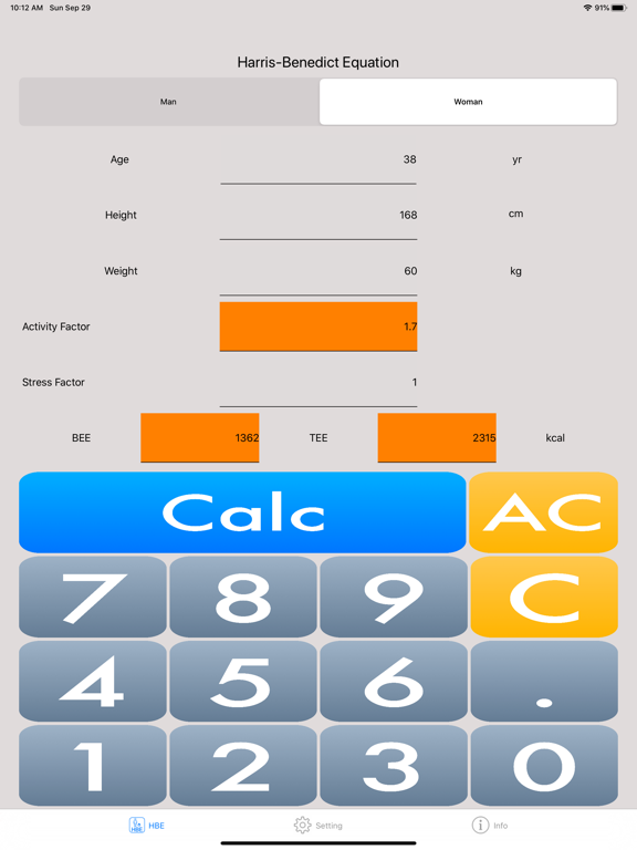 Screenshot #4 pour Harris Benedict Equation