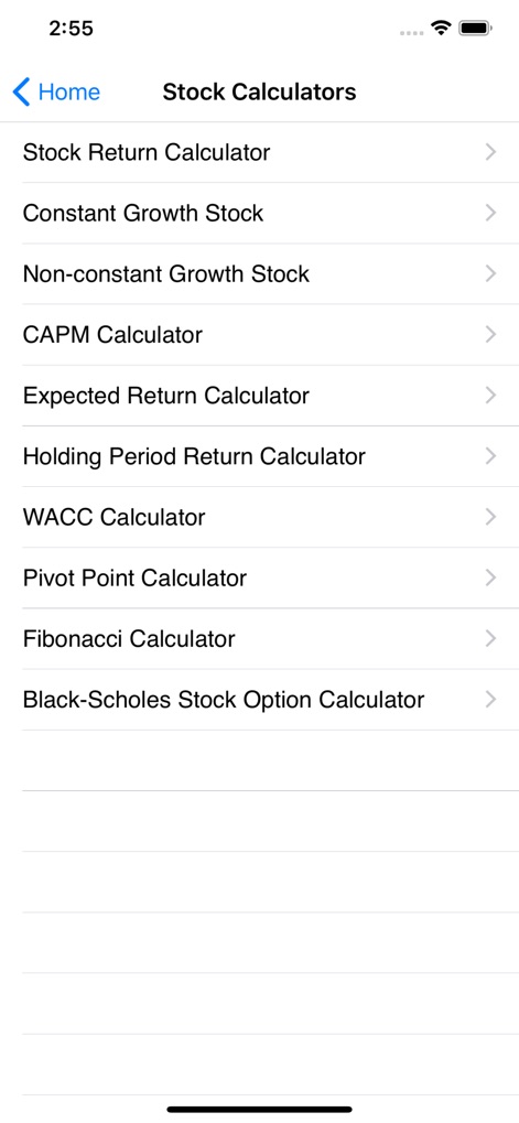 EZ Financial Calculators - Explore the powerful 'Stock Calculators' suite, featuring essential tools like the 'Stock Return Calculator' and sophisticated models such as the 'Black-Scholes Option Calculator' for in-depth analysis.