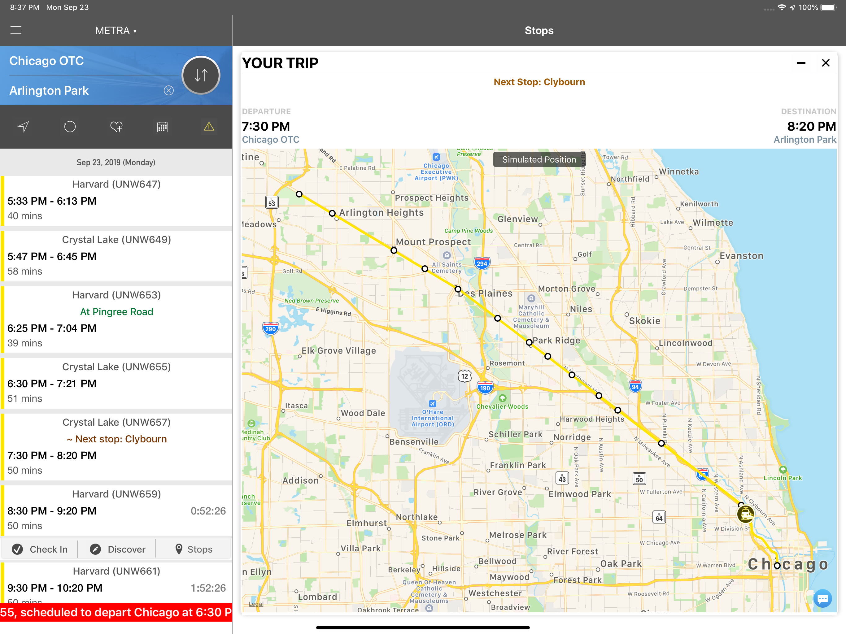 onTime Metra, CTA