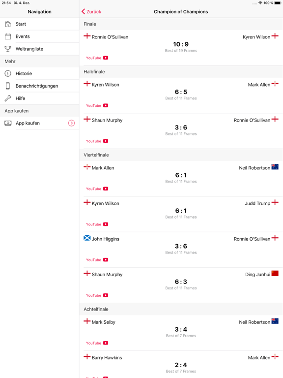 Screenshot #6 pour Snooker Stats