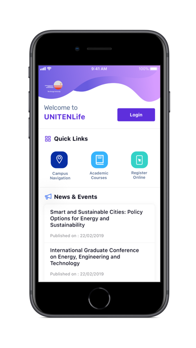 UNITENLife iPhone screenshot 1 - Education app