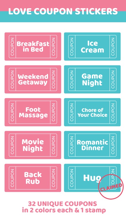 Love Coupon Stickers