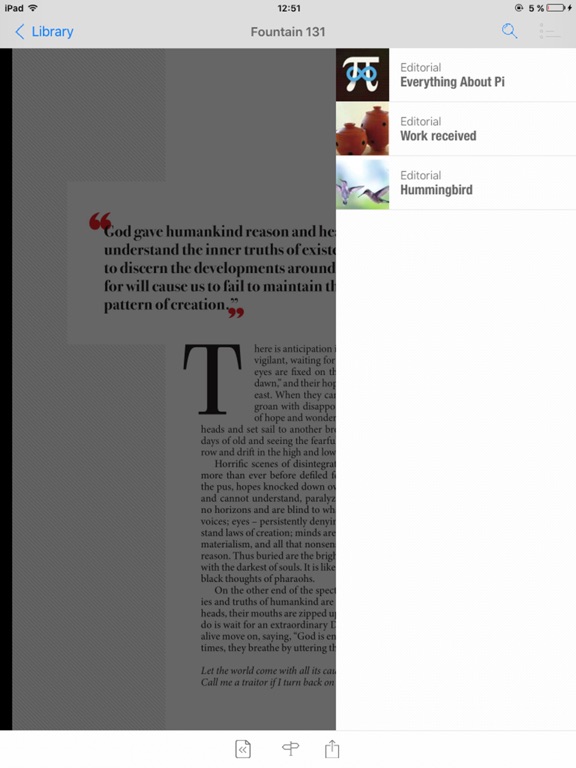 Fountain magazine iPad screenshot 4 - Magazines & Newspapers app