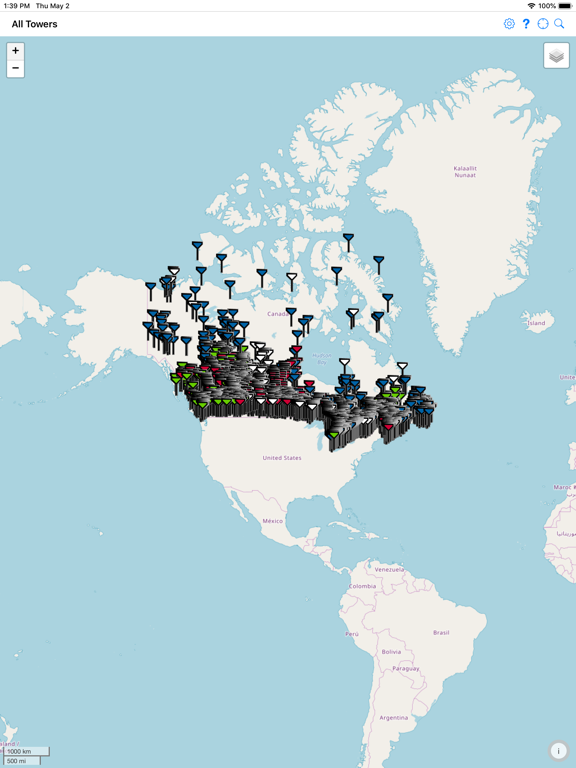TowerLocator Canada iPad screenshot 1 - Reference app