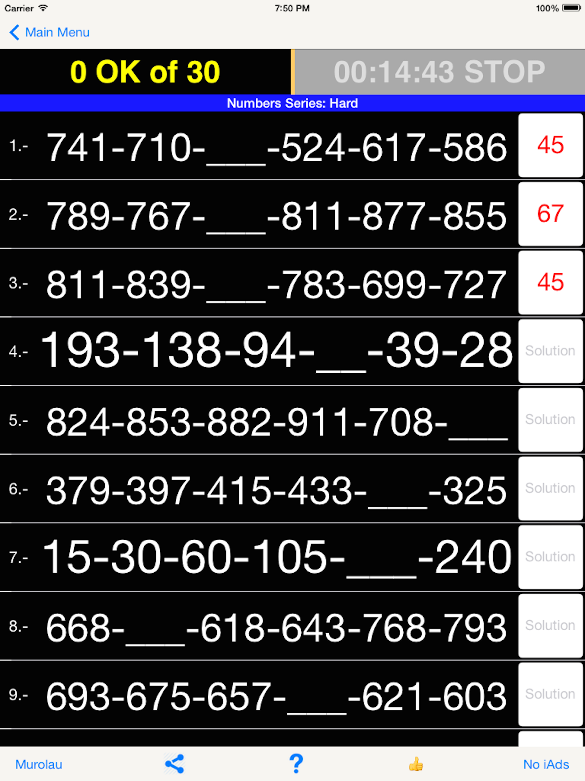 Missing Numbers Minds