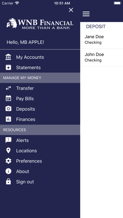 Screenshot #1 pour WNB - Mobile Banking